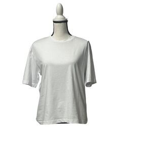 "Noisy May Millie Oversize Cotton T-Shirt, White, S